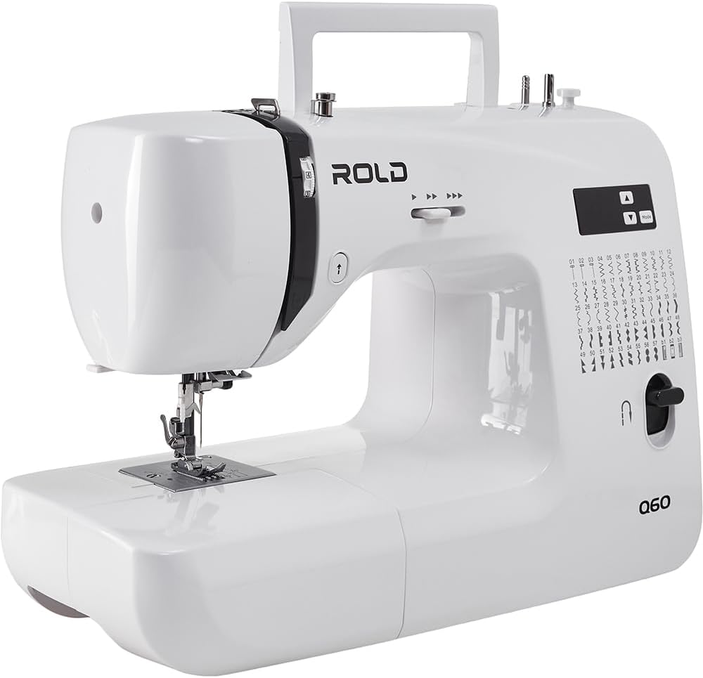 Rold Q60 Computernähmaschine | 60 Stichprogramme | Nadeleinfädler | Metallrahmen | LED-Beleuchtung |