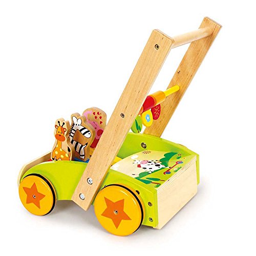 small foot 5812 Lauflernwagen Tierparade aus Holz, unterstützt die Kinder bei den ersten Gehversuche