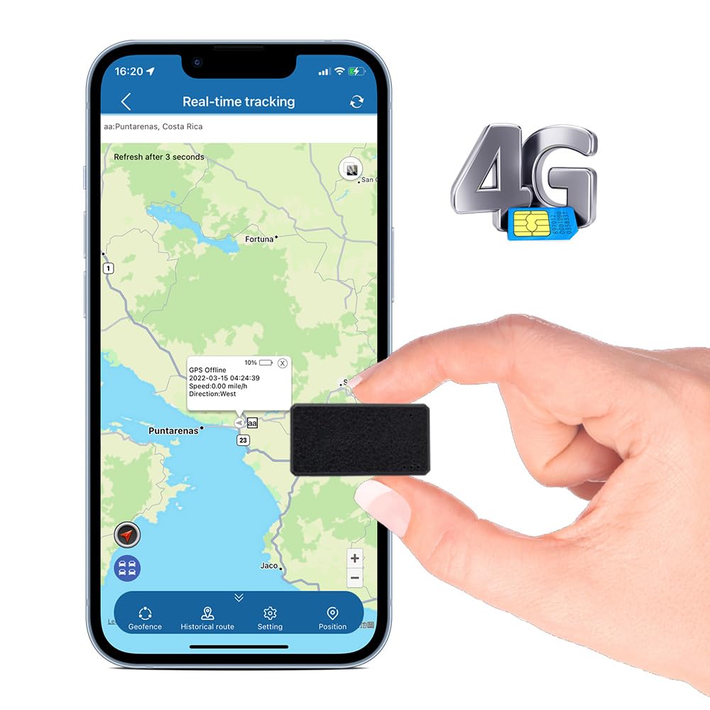 TKMARS TK901 Mini GPS-Tracker 4G, Auto GPS-Ortungsgerät, magnetisch, Echtzeit-Ortung mit Mehreren Al