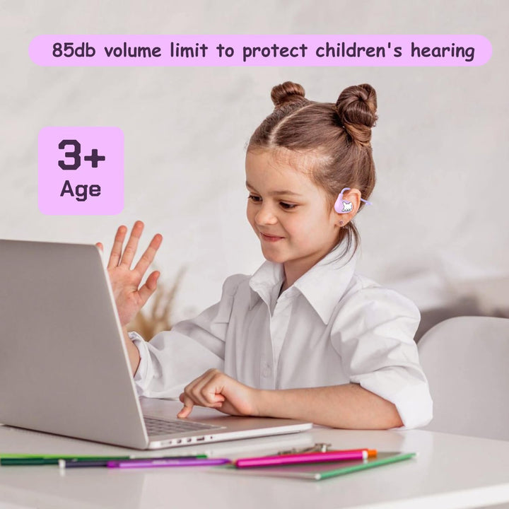 LK15 Kinder-Kopfhörer, offener Ohr-Bluetooth-Kopfhörer mit Luftleitung, ultraleicht, 85 dB Lautstärk