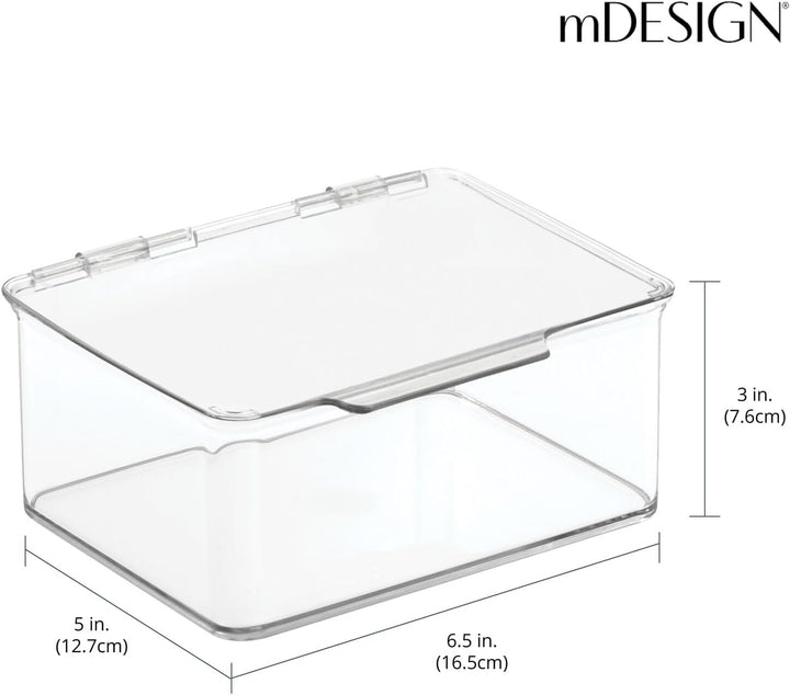 mDesign 4er-Set Küchen Organizer mit Deckel – kleine Vorratsdosen für Küchenregal und Vorratskammer