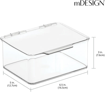 mDesign 4er-Set Küchen Organizer mit Deckel – kleine Vorratsdosen für Küchenregal und Vorratskammer