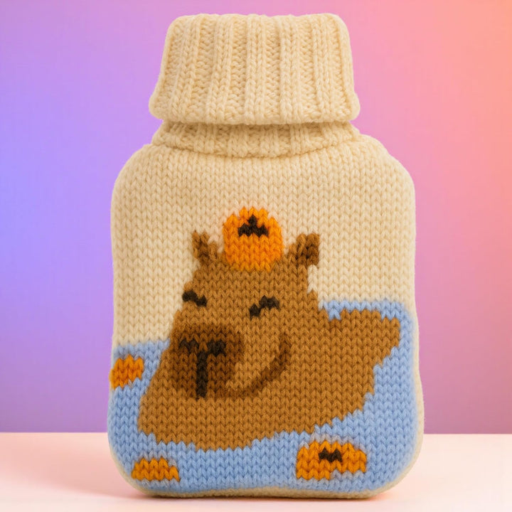 Set Handwärmer Taschenwärmer mit Strickhülle oder Fleeceüberzug, Fingerwärmer gegen kalte Hände im W