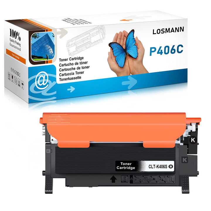 LOSMANN 1x Schwarz Toner Kompatibel für Samsung CLT-406S CLP-360 CLT-K406S für Samsung Xpress C410W
