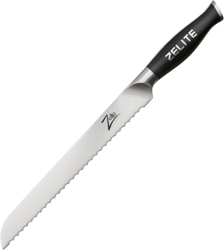 Zelite Brotmesser mit Wellenschliff, 25,4 cm Koch Messer, Deutsches Edelstahl-Küchenmesser Scharf, K