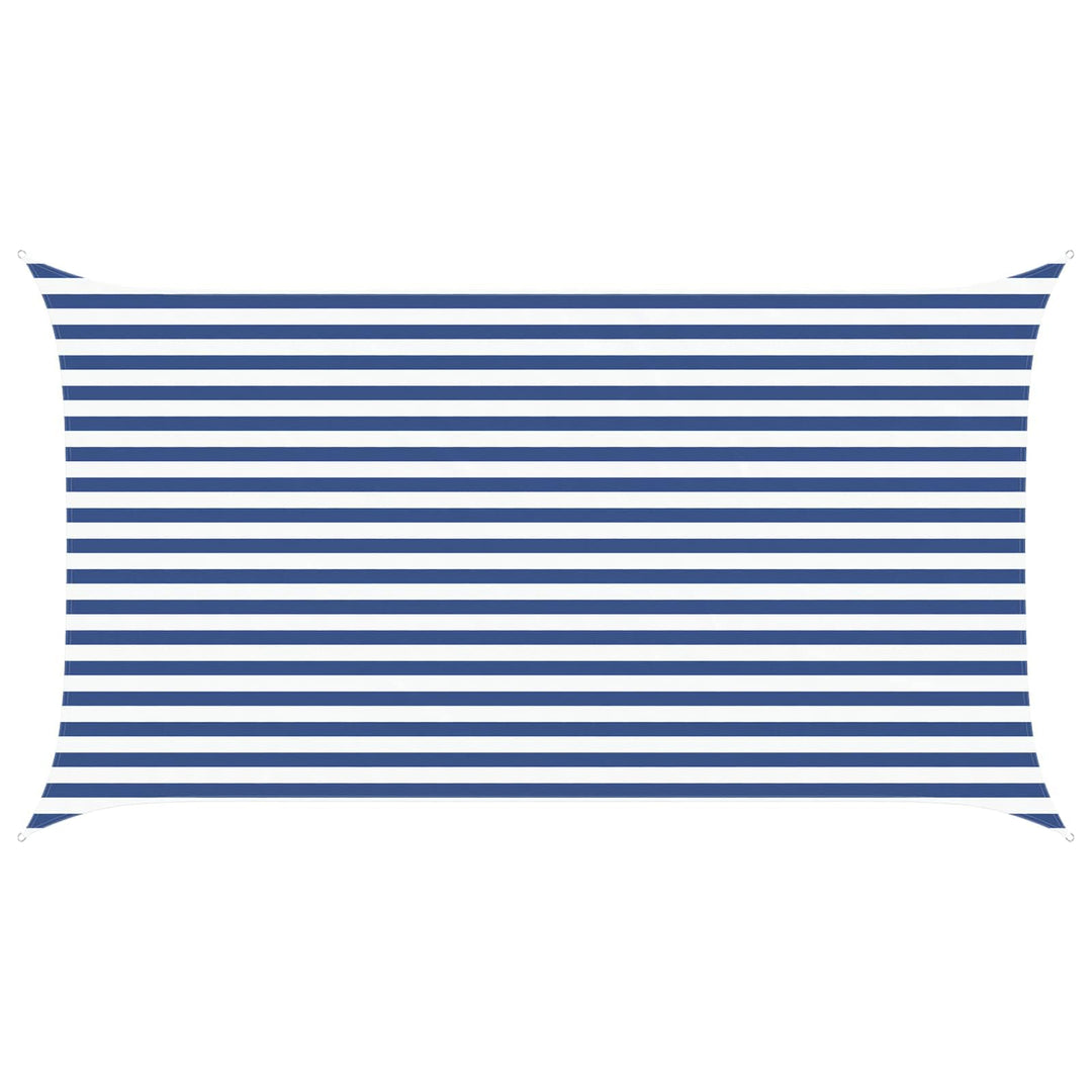 vidaXL Sonnensegel Blau und Weiss 4,5 x 2,5 m 100% Polyester Oxford, Outdoor Schatten, UV-beständig,