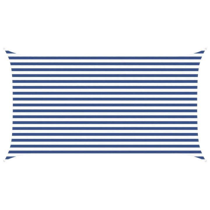vidaXL Sonnensegel Blau und Weiss 4,5 x 2,5 m 100% Polyester Oxford, Outdoor Schatten, UV-beständig,