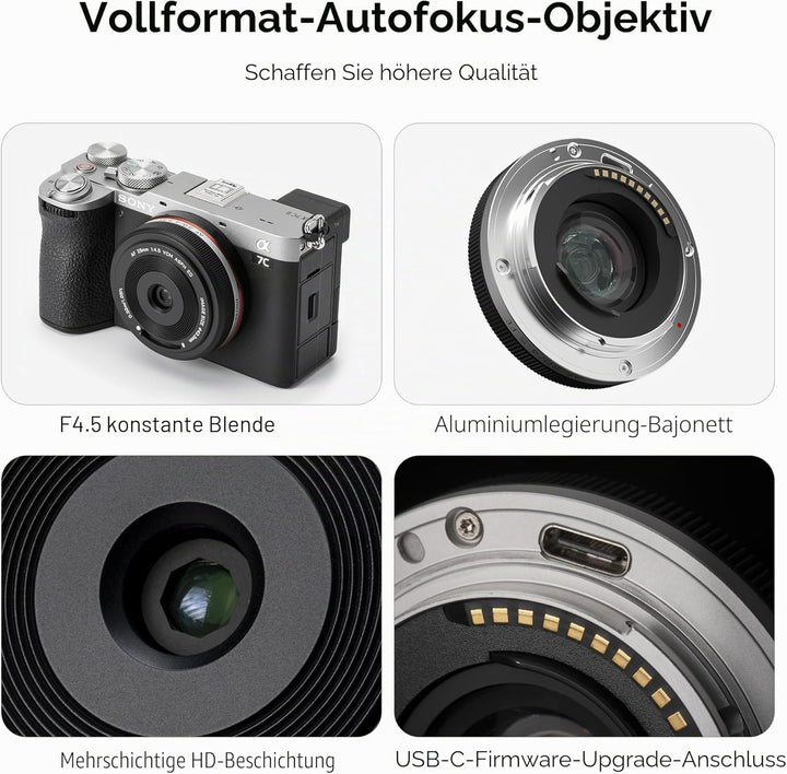 VILTROX AF 28mm F4.5 f/4.5 FE Objektiv für Sony E Mount, Weitwinkel Vollrahmen Autofokus Objektiv ko