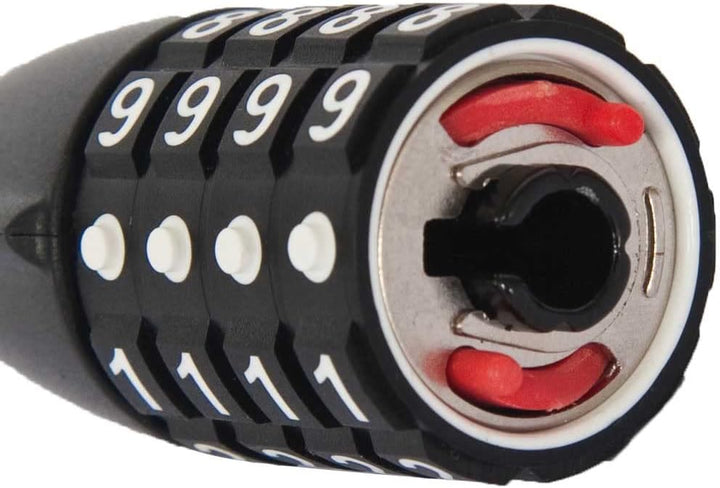 ABUS Spiralkabelschloss Raydo Pro 1450/185 + TexKF-Halterung - Zahlenschloss mit beleuchteten LED-Za