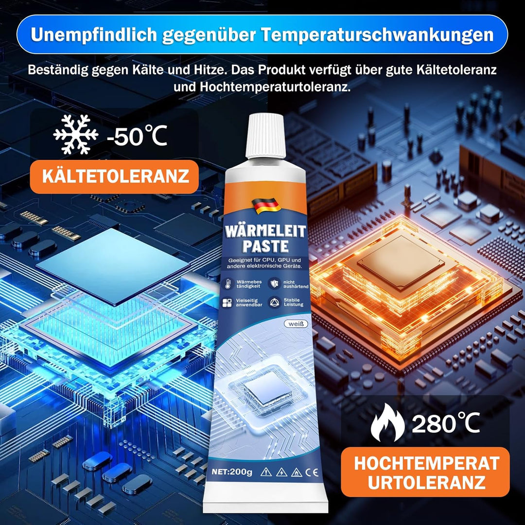200g Kühlpaste, CPU Wärmeleitpaste, Thermalpaste 200g, Beständig gegen Hohe und Niedrige Temperature