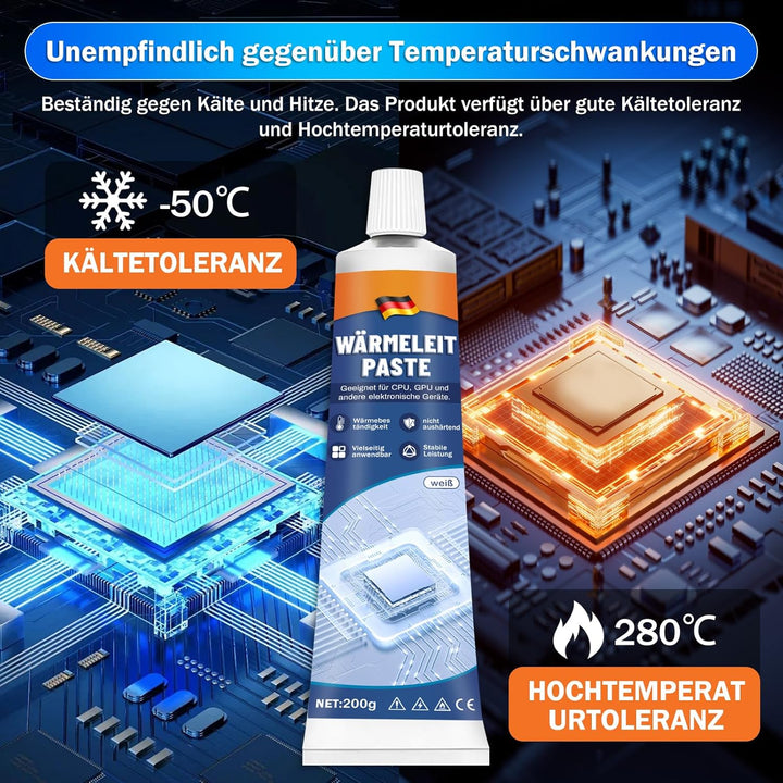 200g Kühlpaste, CPU Wärmeleitpaste, Thermalpaste 200g, Beständig gegen Hohe und Niedrige Temperature