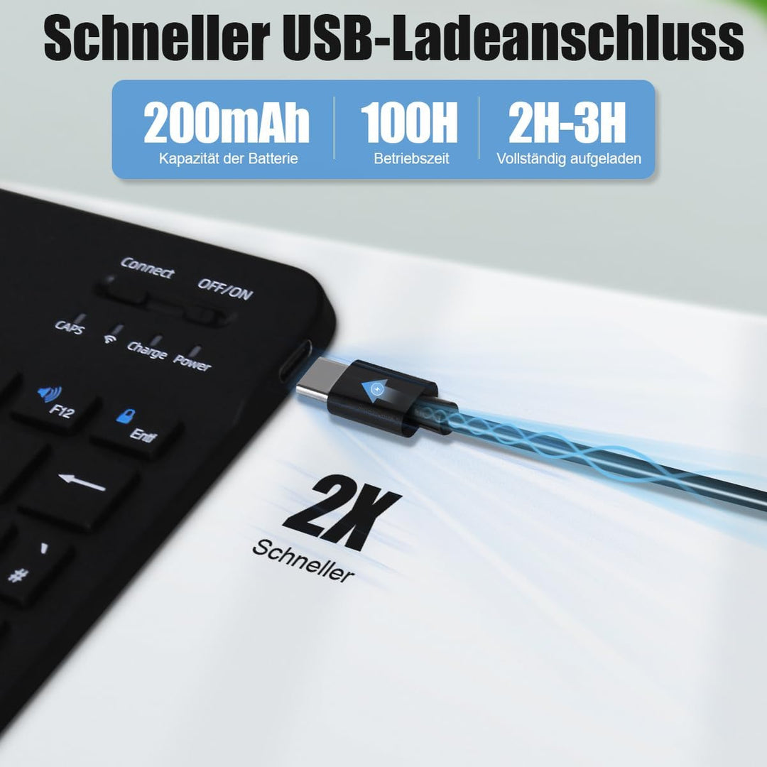 KTOITION Hülle mit Tastatur für Lenovo Tab M11 11 Zoll 2024 (TB330FU/TB330XU), Schutzhülle mit Magne