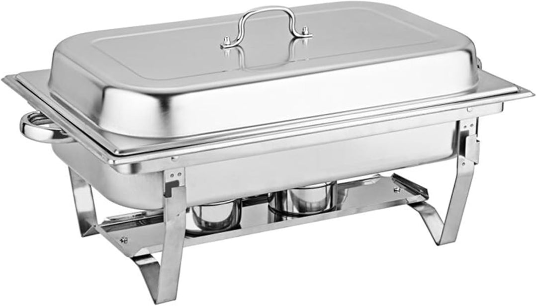 9L 3 Grid Chafing Dish Speisenwärmer, 9L Edelstahl Warmhaltebehälter Buffetwärmer mit Deckel Profi S