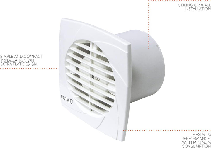 Cata B10 Plus-Badlüfter, 98 m³/h, 10 cm, 2500 U/min, Weiss