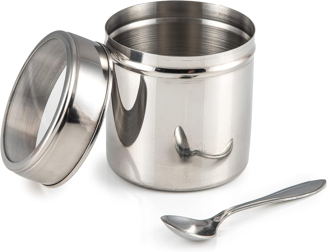 Indian-Tiffin Masala Dabba Luftdichter Gewürzbehälter - Lebensmittelqualität aus Edelstahl - mit Gew
