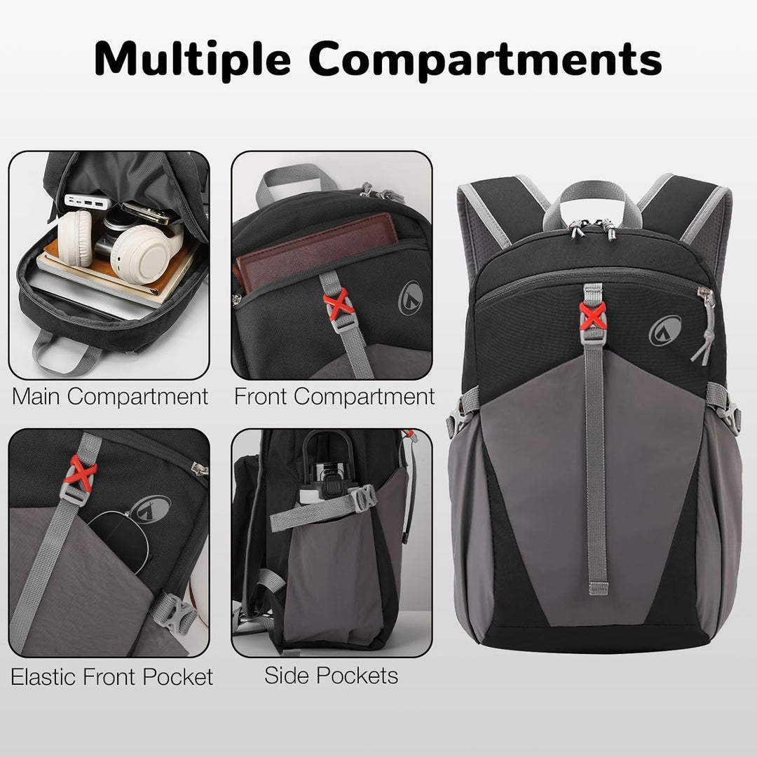 12L Wanderrucksack Klein Leichter, Kleiner Rucksack Lässig Herren Damen, Mini Daypacks für Wandern R