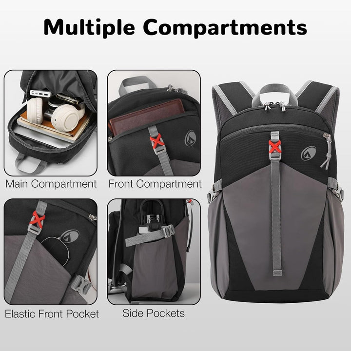 12L Wanderrucksack Klein Leichter, Kleiner Rucksack Lässig Herren Damen, Mini Daypacks für Wandern R