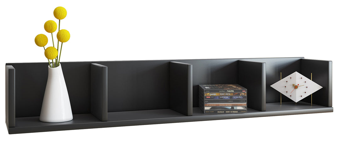 VCM Holz Wandregal Hängeregal Wandboard Regal Honsa Schwarz, Schwarz