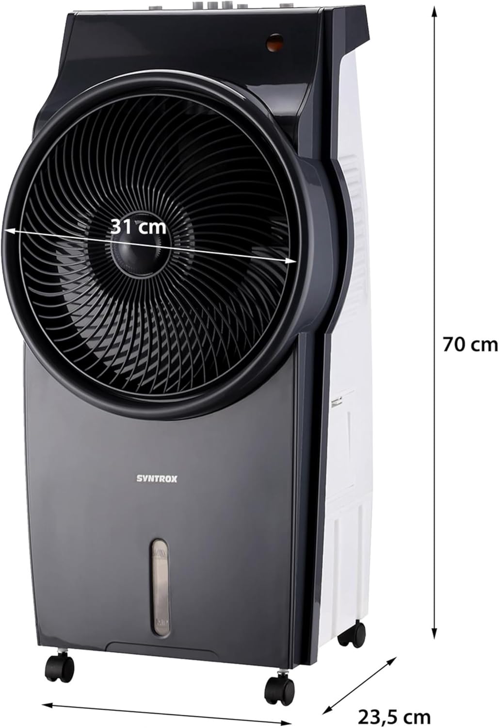 Syntrox Luftkühler mit Ventilator | Wasser gekühlt | Verdunstungskühler, Luftbefeuchter, Lufterfrisc