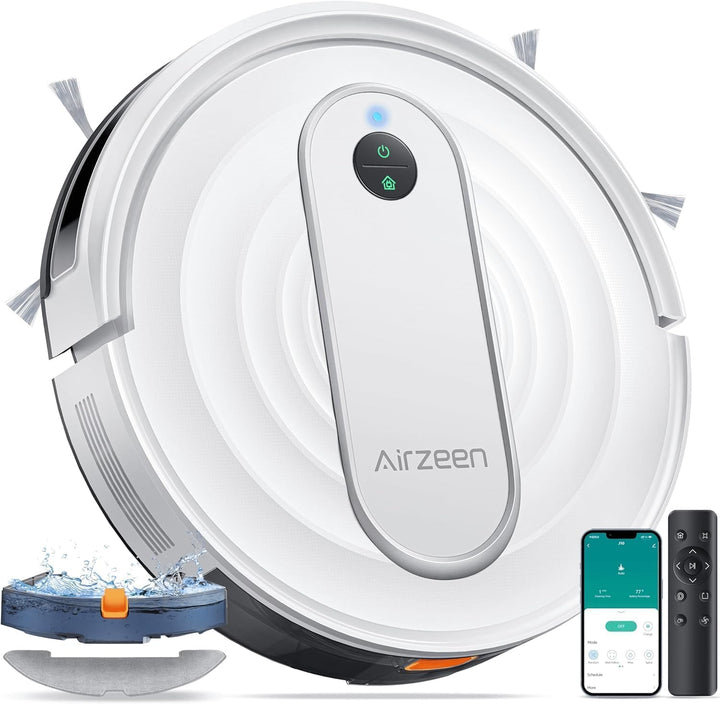 Airzeen Saugroboter mit Wischfunktion,5000Pa Starke Saugkraft J10 Staubsauger Roboter mit Wischfunkt