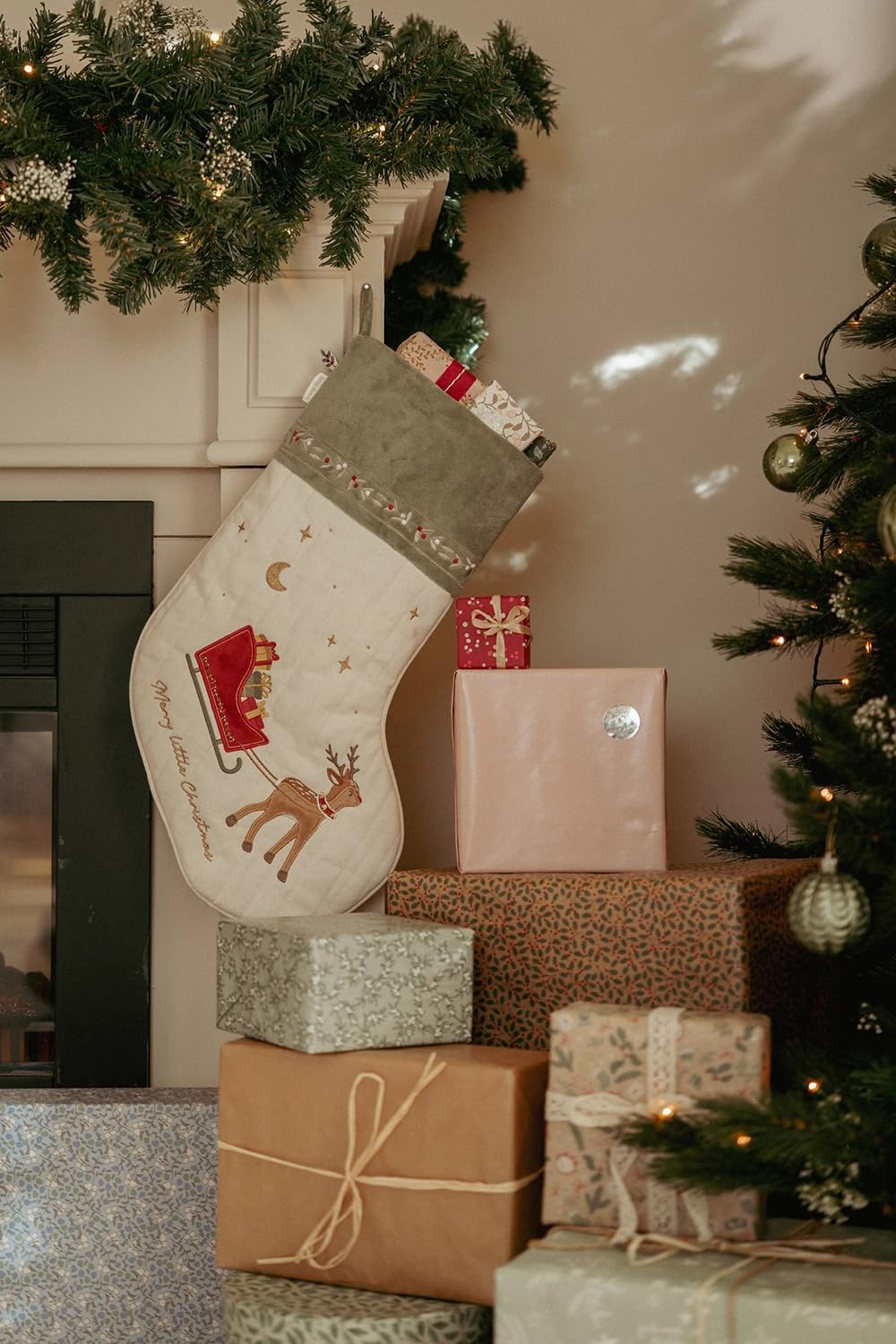 Little Dutch Weihnachtsstrumpf Nikolausstrumpf Nikolausstiefel zum Befüllen und Aufhängen XL - Weihn