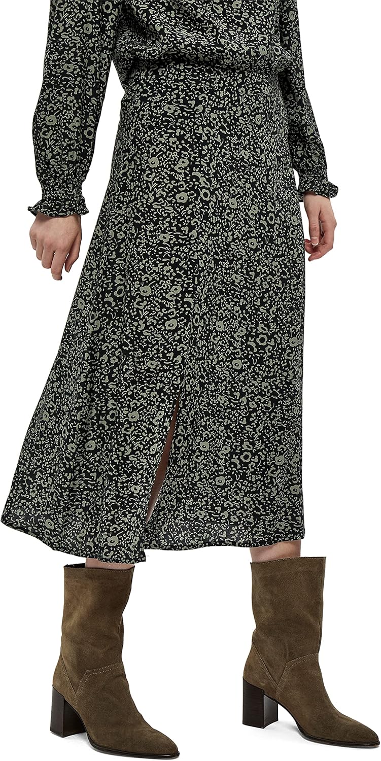 Desires Damen Georgia Long Skirt Langer Rock XXL 9000p Black Pr, XXL 9000p Black Pr