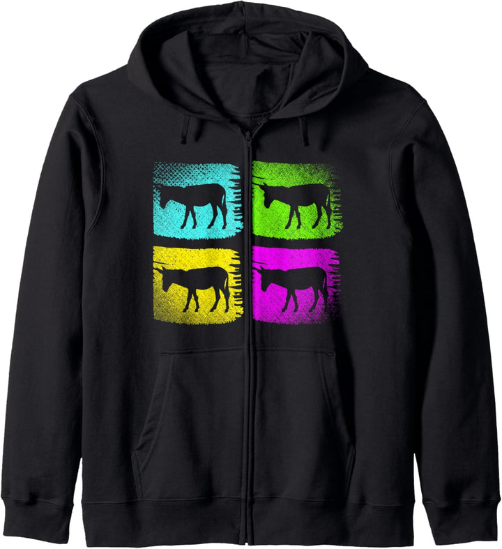 Landwirtschaft Bauernhof Tier Landwirt Bauer Pop Art Esel Kapuzenjacke