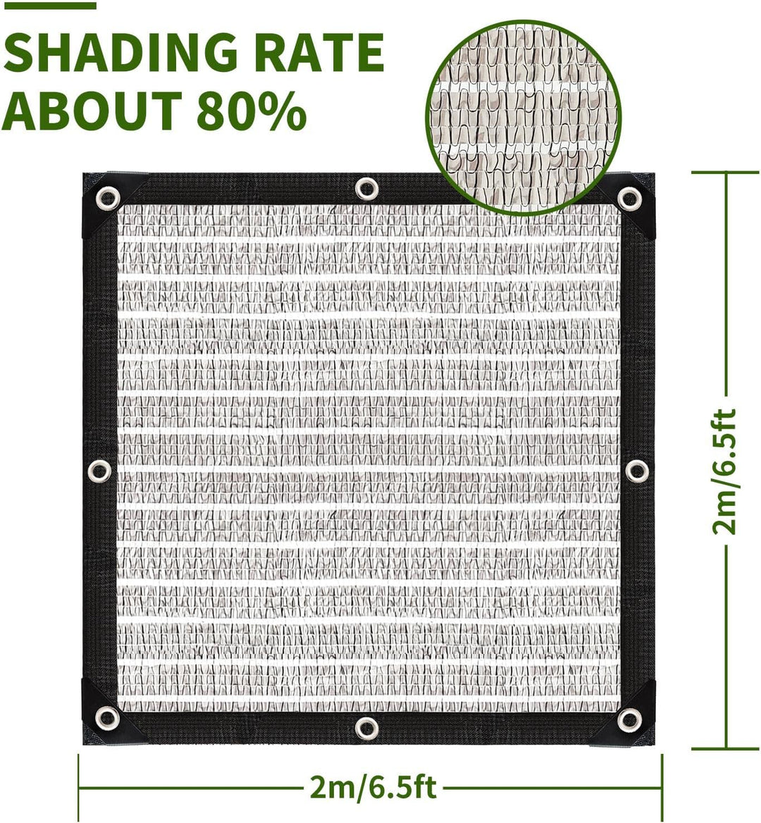 Schattiernetz-Verdickte Verschlüsselt 80% Shading Rate,Sonnensegel für Garten Balkon,Pflanze,Gewächs