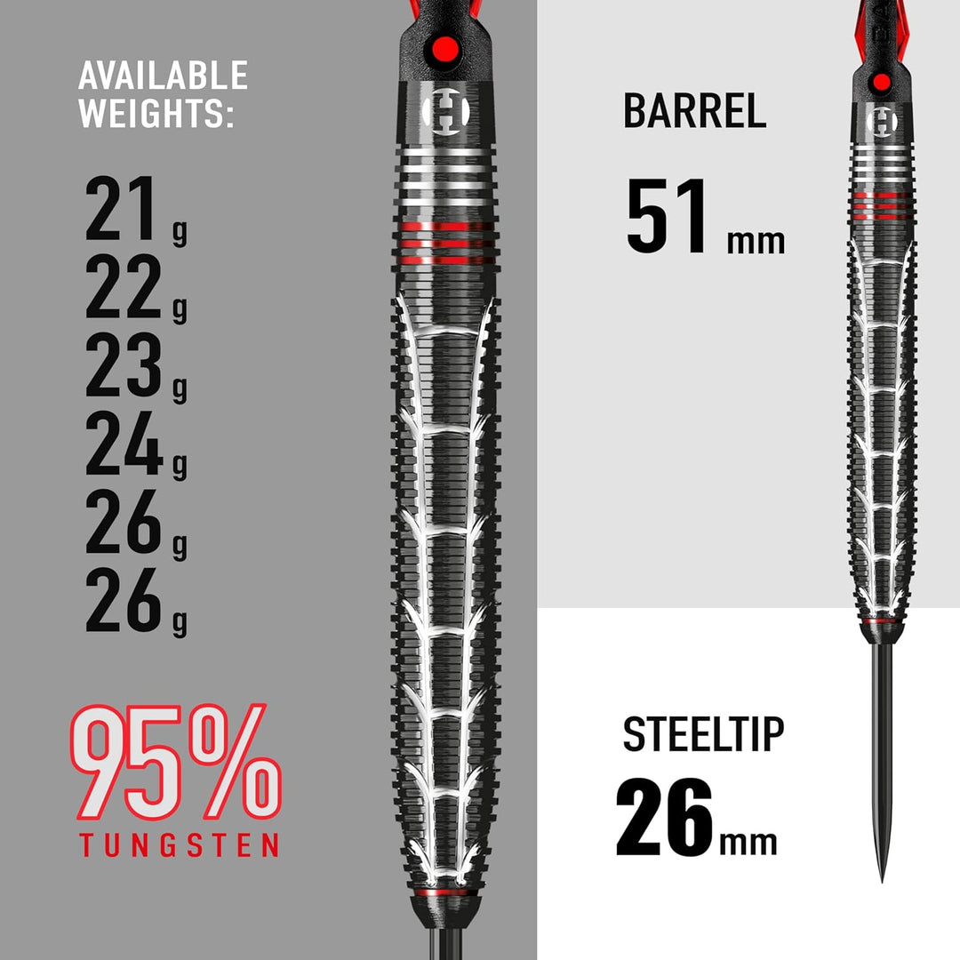 Harrows Steel Darts Atrax 95% Tungsten Steeltip Dart Steeldart Hochwertiger Tungsten Dart Dartpfeile