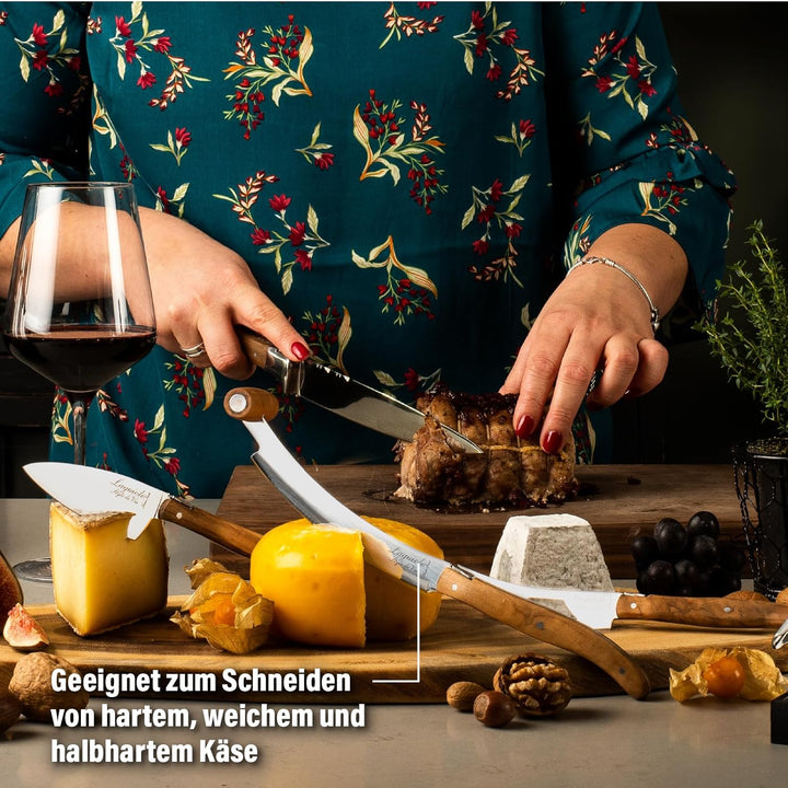 Laguiole Style de Vie Käsemesser-Set Luxury Line, 3-teilig, Olivenholz