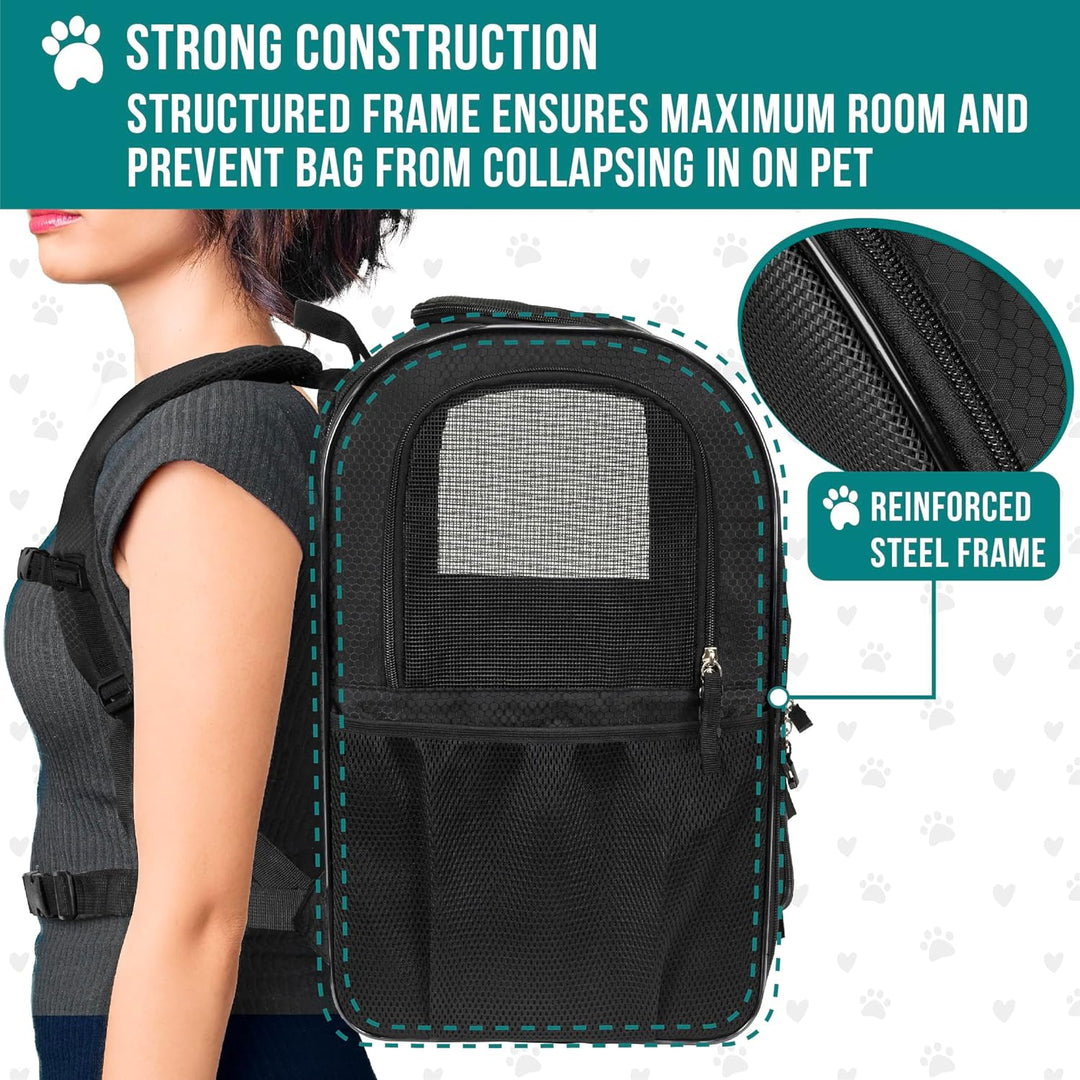 PetAmi Hunderucksack für kleine und grosse Katzen, Haustiere, Welpen, belüfteter Haustier-Wanderruck
