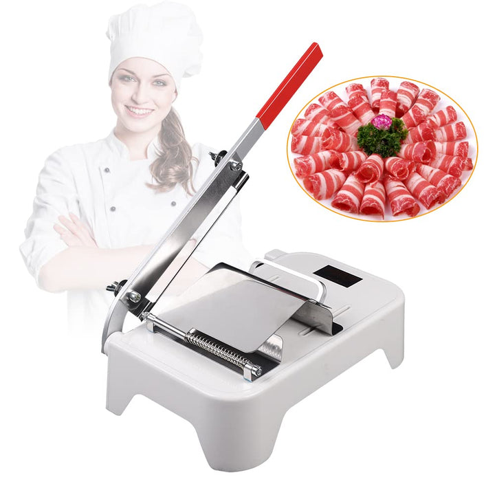 Fleischschneider, Manuelle Fleischschneidemaschine für zu Hause, Rostfreier Meat Slicer mit 20cm Kli