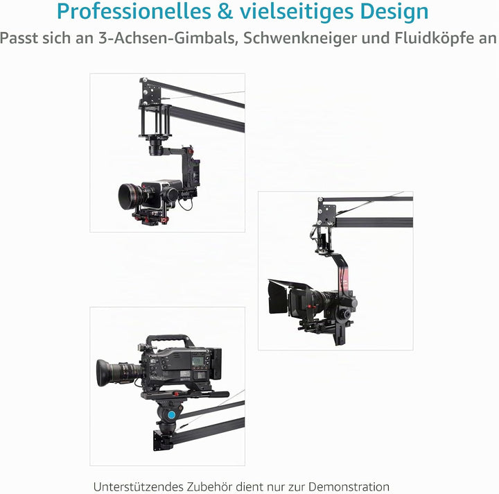 PROAIM 2,7 m Videokamera-Auslegerkran mit Ständer (P-9-TS) für Gimbals, Schwenkneig- und Flüssigkeit