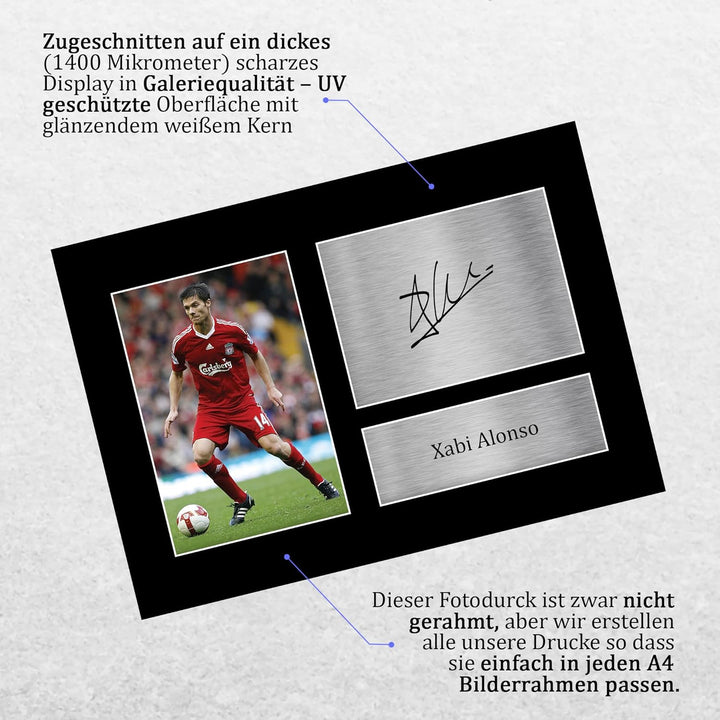 HWC Trading A4 Xabi Alonso Liverpool Geschenke Gedrucktes Signiertes Autogramm Foto für Fussball Anh
