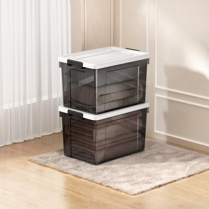 Cetomo 90L*4 Plastic Storage box, Tote box,Organizing Container with Durable Lid and Secure Latching