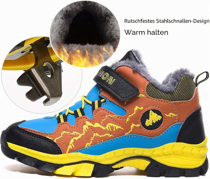 ZYLDK Kinder Winterschuhe Warm Gefütterte Winterboots Jungen Mädchen Trekkingschuhe Schneestiefel Ba