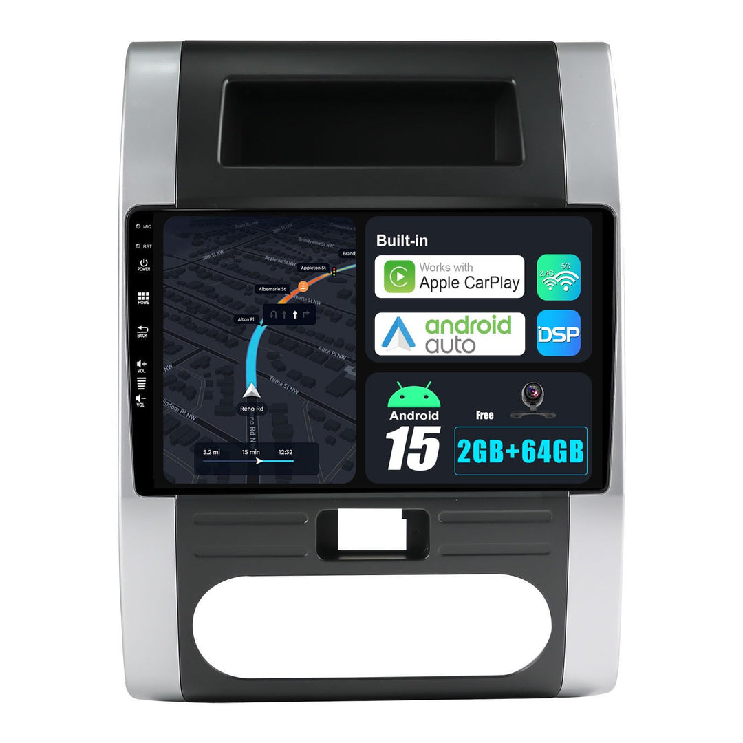 Android 15 Autoradio für Nissan X-Trail T31 (2007-2015) GPS Navigation - CarPlay Android Auto - Rück