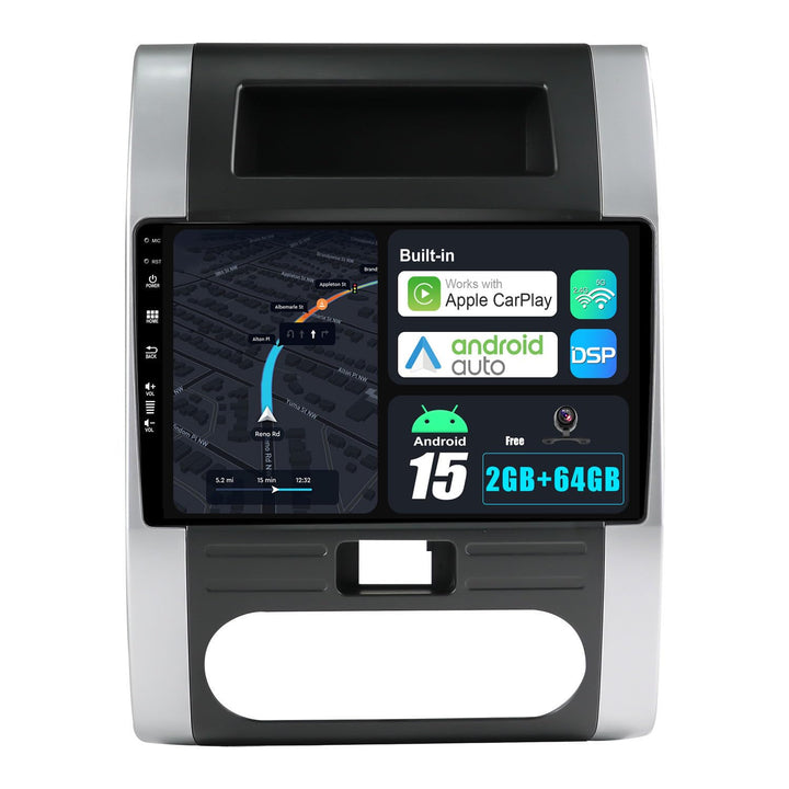 Android 15 Autoradio für Nissan X-Trail T31 (2007-2015) GPS Navigation - CarPlay Android Auto - Rück