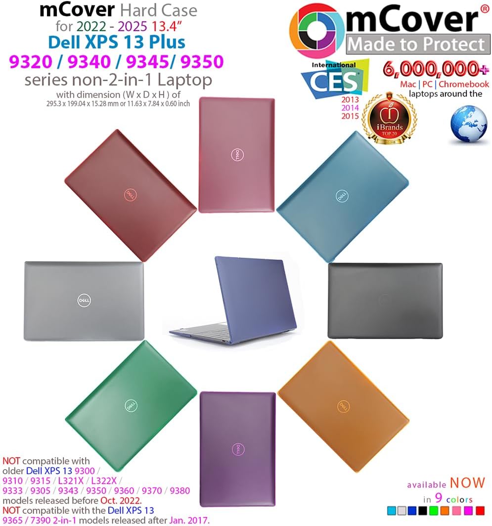 mCover Nur kompatibel mit 2022 ~ 2023 13,4 Zoll Dell XPS 13 Plus 9320 nicht-2-in-1 Serie traditionel