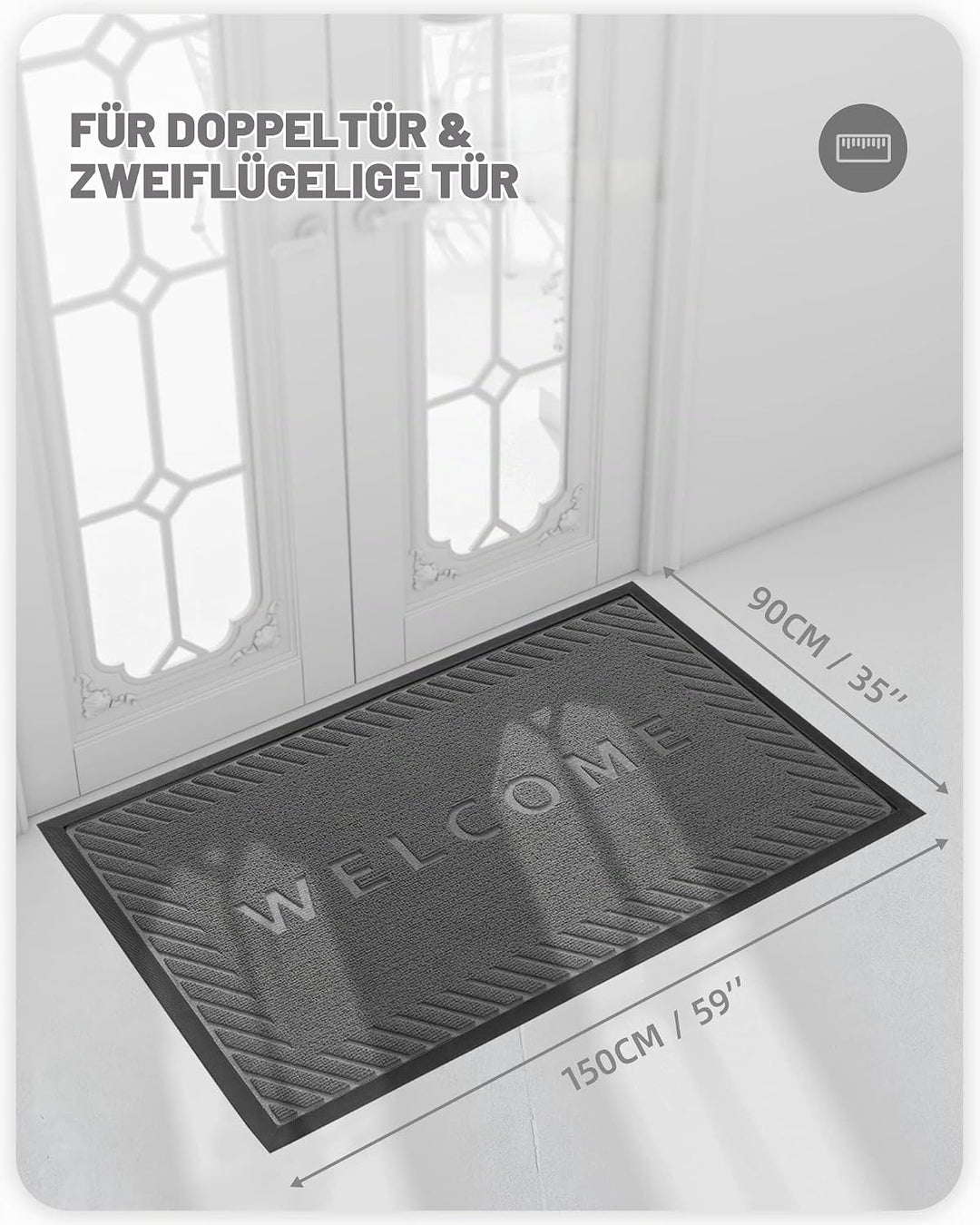 Color G Fussmatten Aussen, Fussmatte Outdoor Schmutzfangmatte für Haustür, rutschfeste Fussmatte Aus