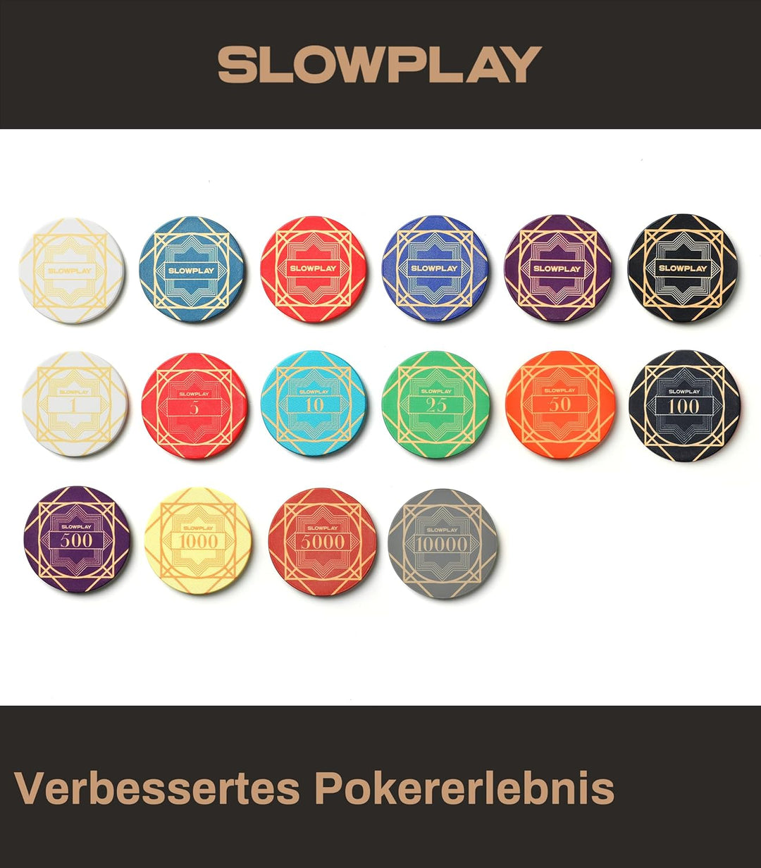 SLOWPLAY Nash Keramik Pokerchips in Loser Schüttung, 10 Gramm Pokerchip aus Keramik in Casino Qualit