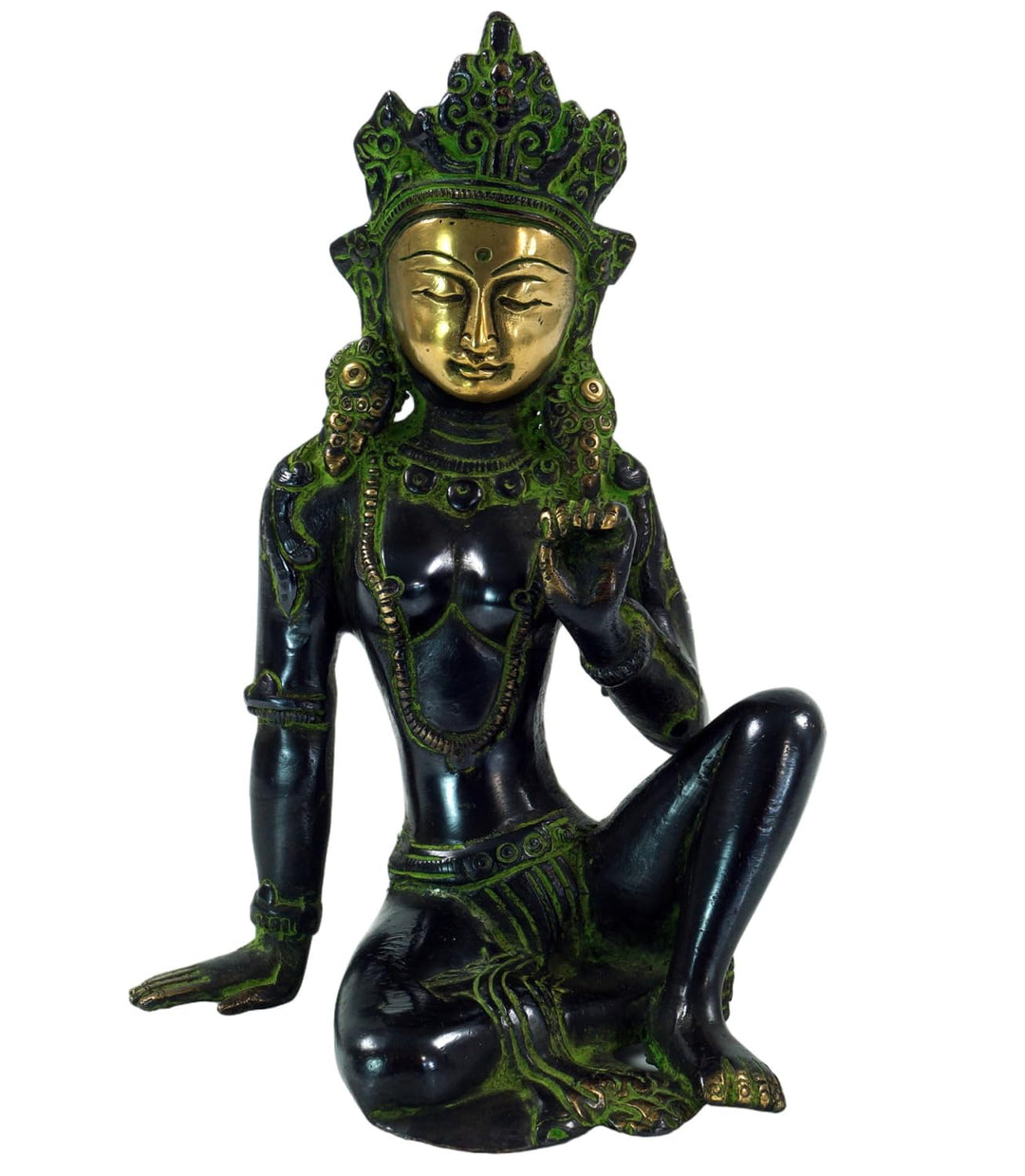 GURU SHOP Messingfigur, Statue Laxmi 16 cm - Motiv 2 normal Motiv 2, normal Motiv 2