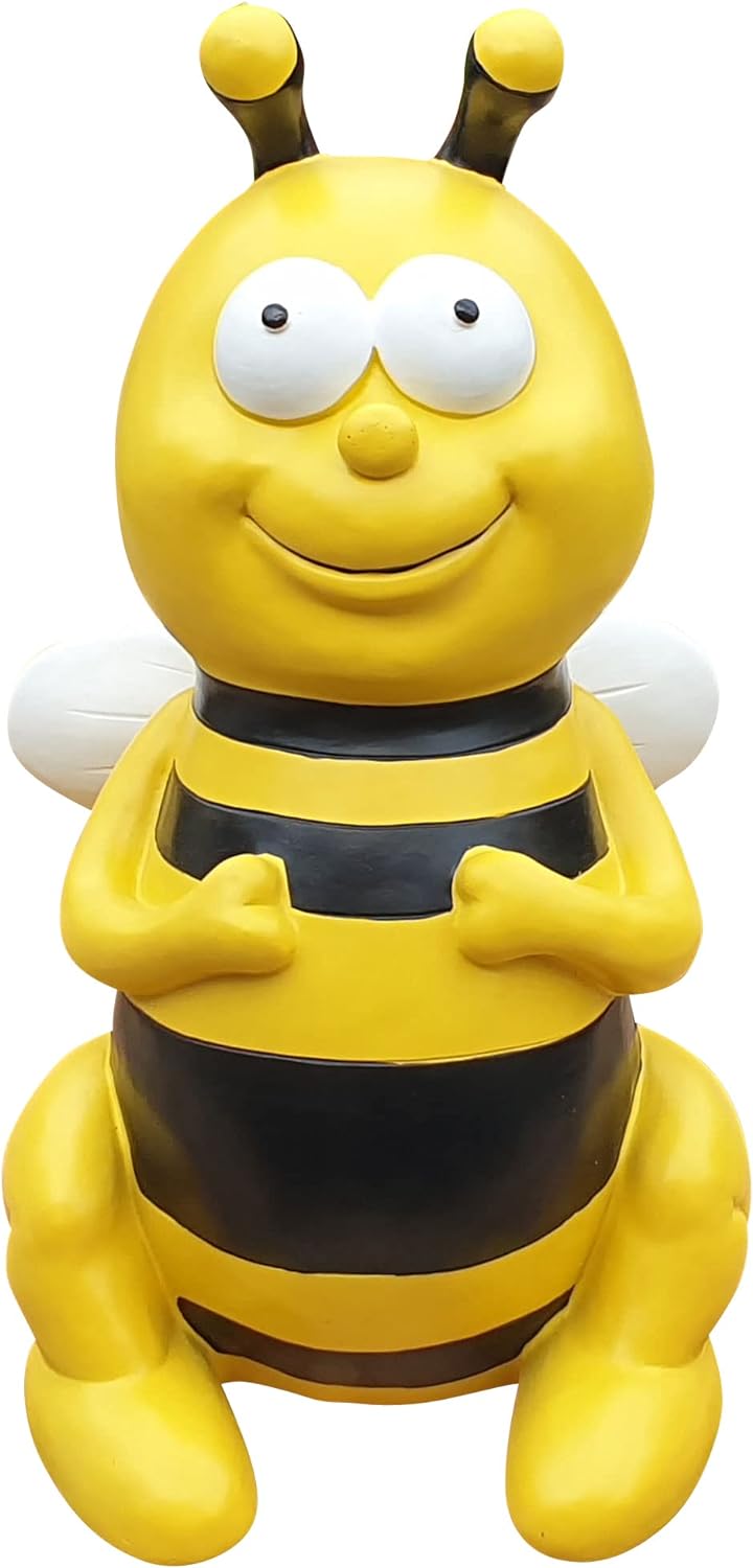 Fachhandel Plus Gartenfigur sitzende Biene lustige Deko Tierfigur Gartendeko Dekofigur