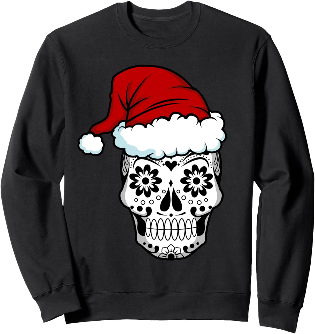 Weihnachten Schädel Halloween Dia de los Muertos Mexikanisch Sweatshirt