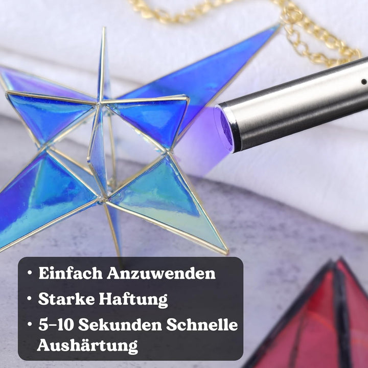 LET'S RESIN UV Resin Set mit UV Lampe, 30g UV Kleber mit lampe, Kleben & Aushärten in Sekunden, Schm