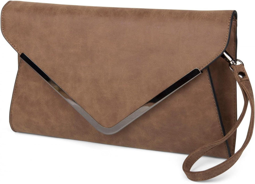 styleBREAKER Envelope Clutch, Abendtasche im Kuvert Design mit Schulterriehmen und Trageschlaufe, Da
