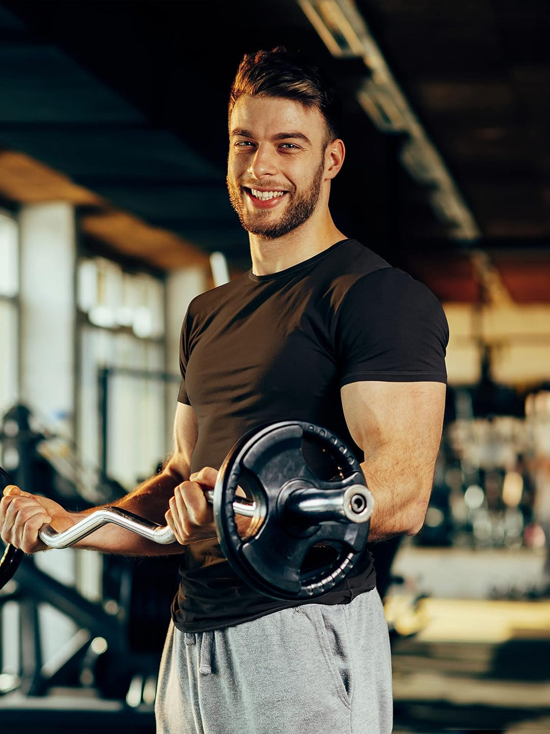 Funktionsshirt Herren Sport T Shirt Kurzarm 3er Pack Atmungsaktiv Männer Tshirt Sportkleidung Workou