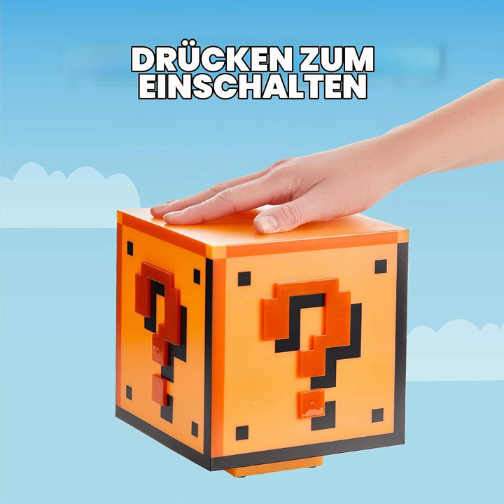 Paladone PP2929NN Super Mario Tischlampe Fragezeichen-Block, Mehrfarbig Klassisch, Klassisch