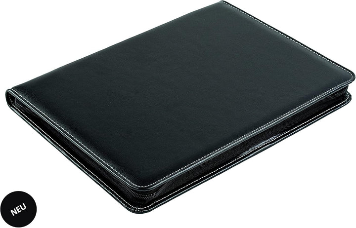 DELMON VARONE - Tablet Schreibmappe mit Reissverschluss inkl. Notizblock DIN A4 aus veganem Eco Kuns