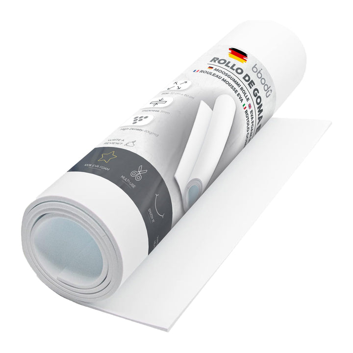 Roll Eva Foam 5mm Weiss Farbe | Moosgummi 5mm Dicke | Grösse 150cm x 32cm, Dichte 80 kg/m3 | Eva Foa
